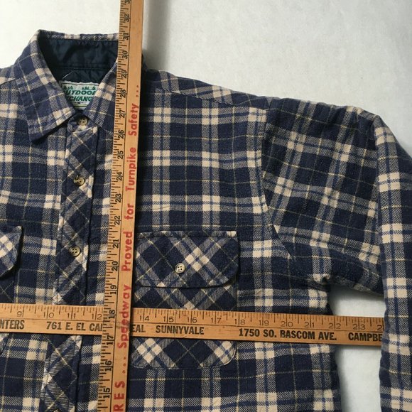 #FF Vintage Outdoor Exchange Flannel medium Shirt Jacket Mens quilted Lined - Picture 4 of 7